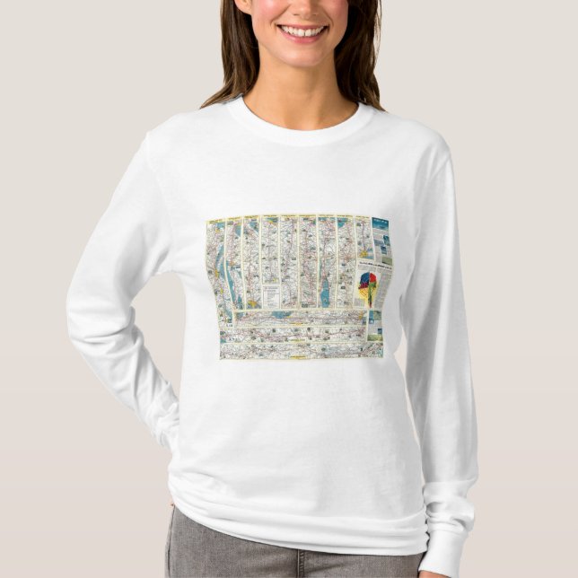 T-shirt Carte de système d'American Airlines de verso (Devant)