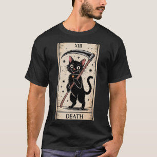 T-shirt Carte de tarot chat noir occulte sorcière mort drô