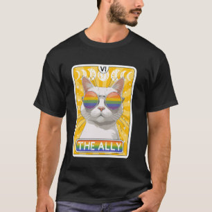 T-shirt Carte de Tarot de Chat Allié Drôle Lunettes de Sol