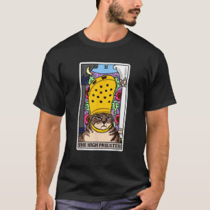 T-shirt Carte de tarot de chat de Grande Prêtresse Mème de
