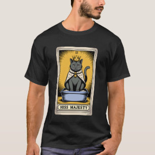 T-shirt Carte de tarot de chat Hiss Majesté Boîte à litièr