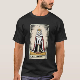T-shirt Carte de Tarot de Chat Sifflement Majesté Griffoir