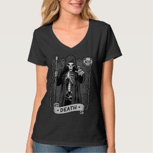 T-shirt Carte de Tarot de la Mort Occultisme Sombre Fauche