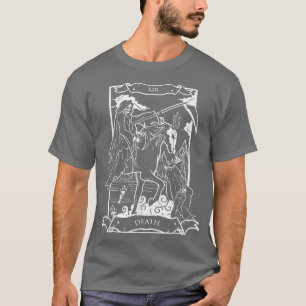 T-shirt Carte de Tarot de la Mort Squelette Crâne Horreur 