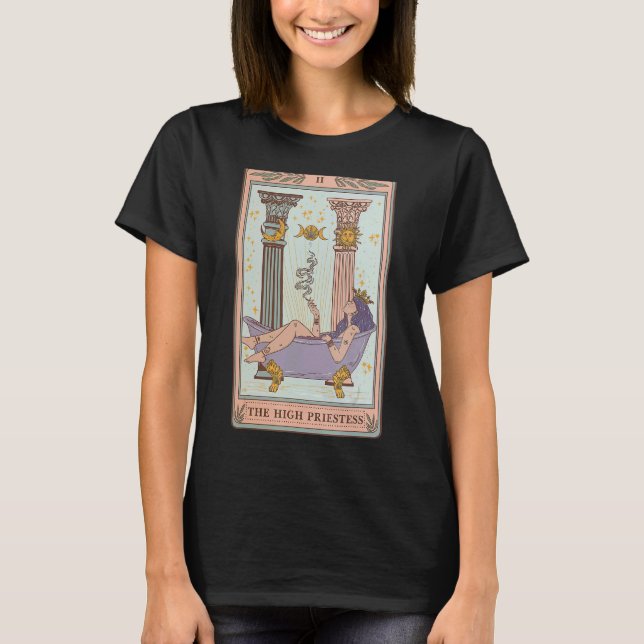 T-shirt Carte de Tarot de mauvaise herbe de haute prêtesse (Devant)