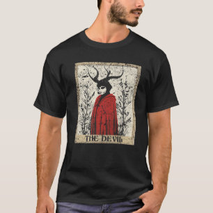 T-shirt Carte de tarot de sorcière Le Diable Femmes Premiu