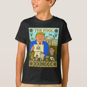 T-shirt Carte de tarot de Trump Le Fou impose un tarif sur