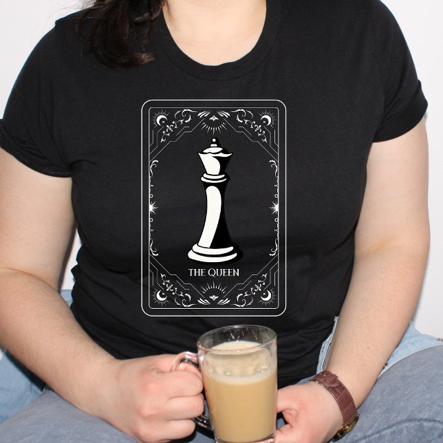 T-shirt Carte de tarot d'échecs La reine esthétique minima (Créateur téléchargé)