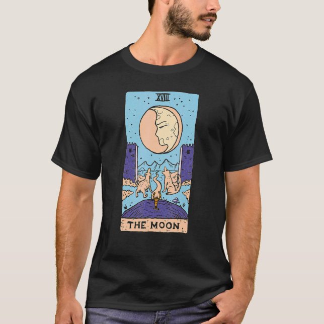 T-shirt Carte de tarot esthétique de la Lune (Devant)