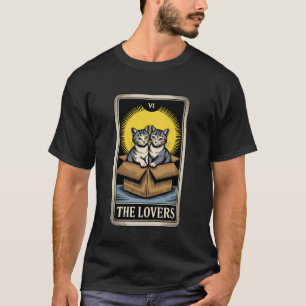 T-shirt Carte de tarot Les Amoureux Chats câlinant Chat dr