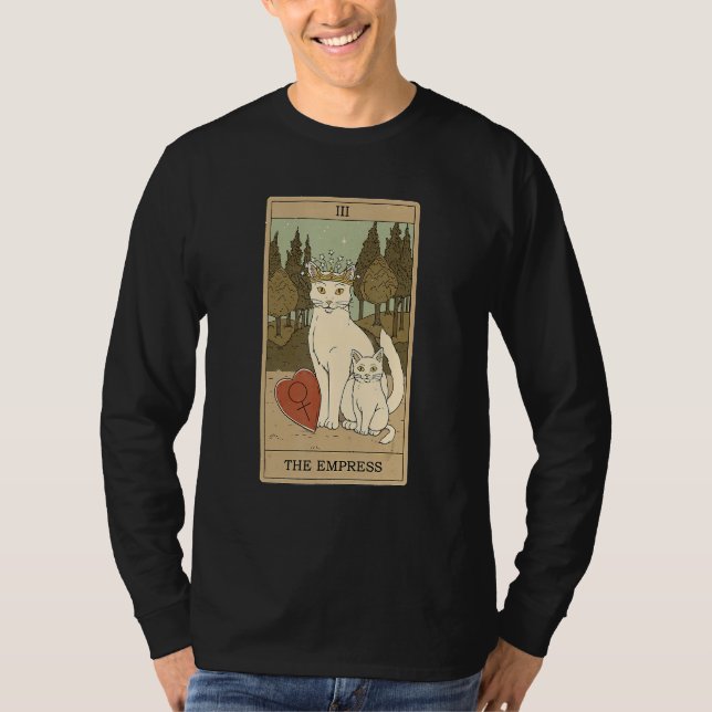 T-shirt Carte de tarot l'Impératrice et chat graphique cos (Devant)