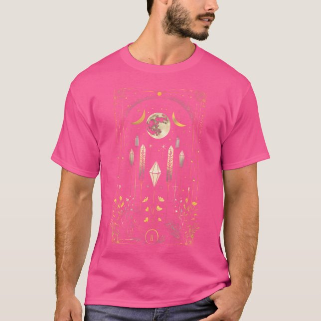 T-shirt Carte de tarot Occulte Phase de lune Boho Phases l (Devant)