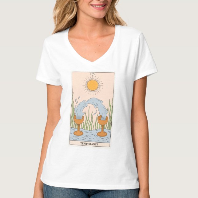 T-shirt Carte de tarte Temperance moderne Major Arcana (Devant)