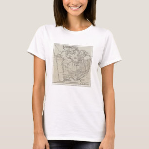 T-shirt Carte de terre entre Auckland et rivière de