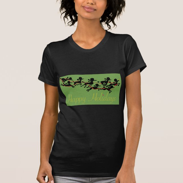 T-shirt Carte de vacances de caniche (Devant)