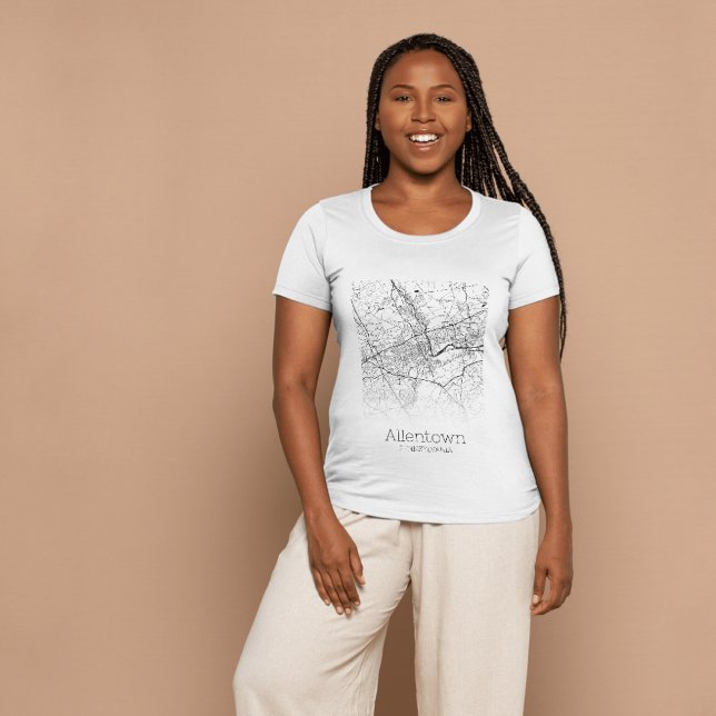 T-shirt Carte de ville de Allentown PA (Créateur téléchargé)