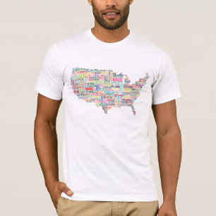 T-shirt Carte de ville des Etats-Unis