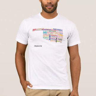 T-shirt Carte de Ville d'Oklahoma