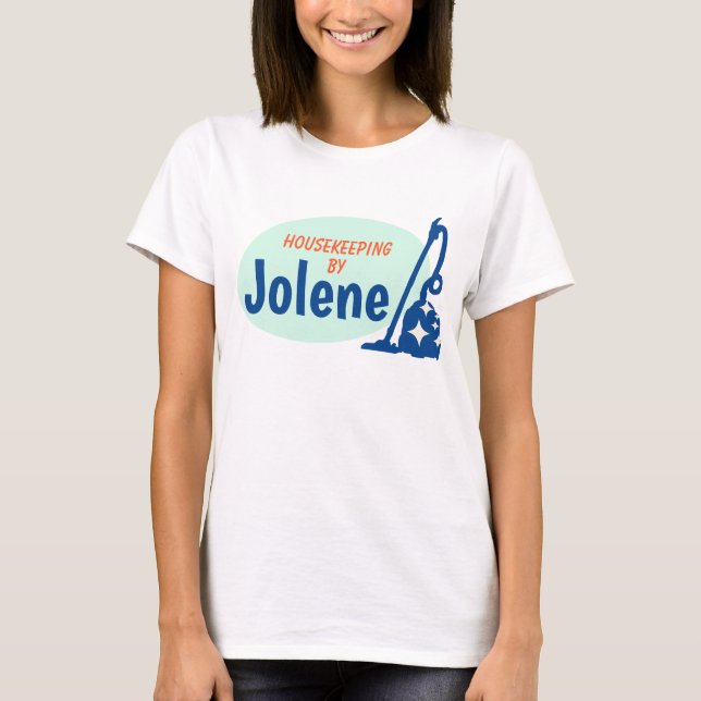 T-shirt Carte de visite de nettoyage de maison rose Retro (Devant)