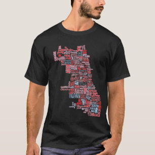 T-shirt Carte de voisinage de Chicago