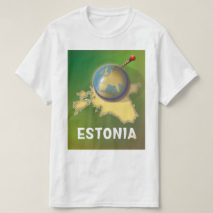T-shirt Carte de voyage ancienne de l'Estonie
