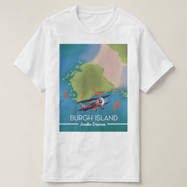 T-shirt Carte de voyage de Burgh Island Devon (Design devant)
