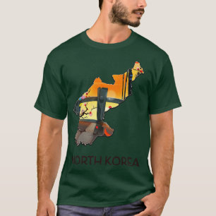 T-shirt Carte de voyage de la Corée du Nord