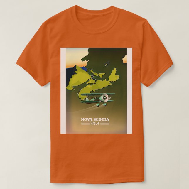T-shirt Carte de voyage de la Nouvelle-Écosse (Design devant)