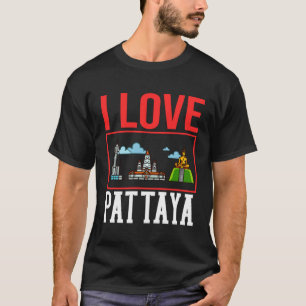T-shirt Carte de voyage de la ville de Pattaya Thaïlande