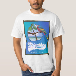 T-shirt Carte de voyage de l'île de Nias Indonésie 