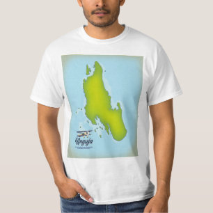 T-shirt Carte de voyage de l'île d'Unguja