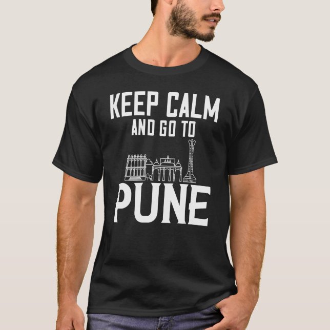 T-shirt Carte de voyage Pune India City Skyline (Devant)