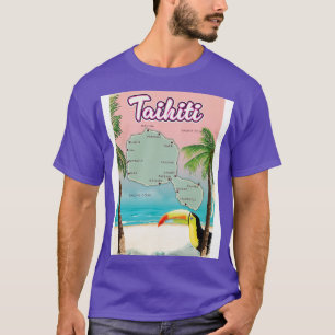 T-shirt Carte de voyage Tahiti Retro