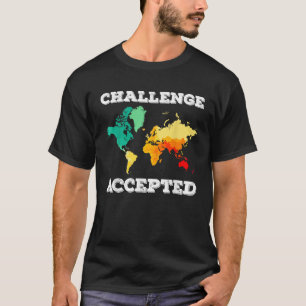 T-shirt Carte de voyageur du monde acceptant le défi