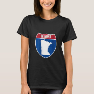 T-shirt Carte de Winona Minnesota Autoroute Interstate Sig