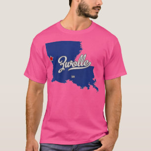 T-shirt Carte de Zwolle Louisiana LA