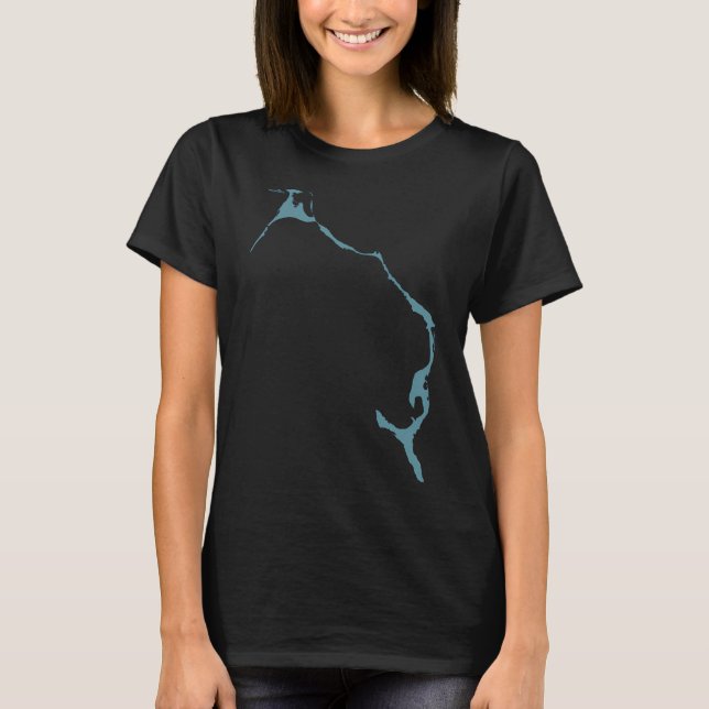 T-shirt carte d'Eleuthera bleue (Devant)