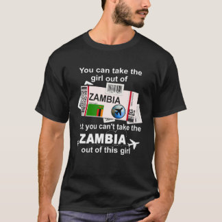 T-shirt Carte d'embarquement Zambie  Fille zambienne  Zamb