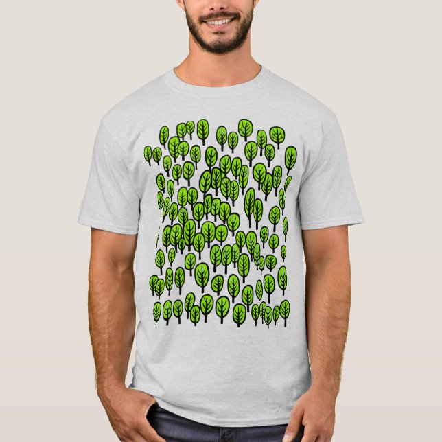 T-shirt Carte des bois - arbres verts (Devant)
