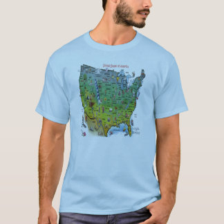 T-shirt Carte des caricatures des USA