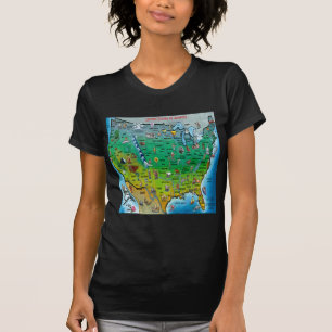 T-shirt Carte des caricatures des USA