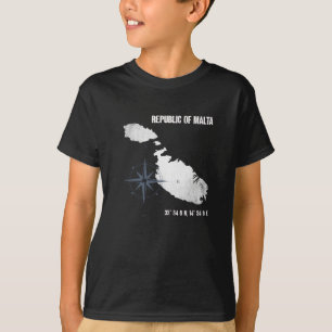 T-shirt Carte des coordonnées des îles de voyage de Malt