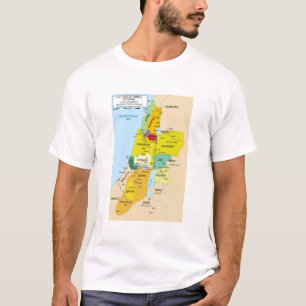 T-shirt Carte des douze tribus d'Israël de 1200 à 1050