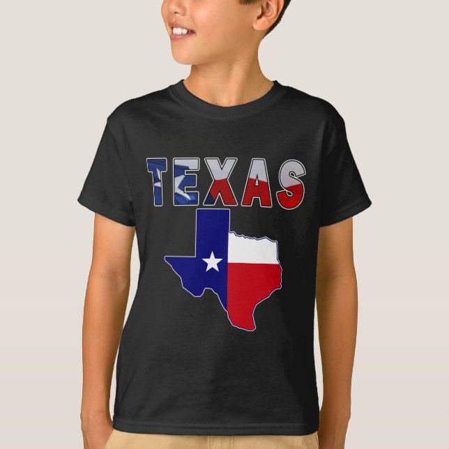 T-shirt Carte des drapeaux avec le Texas (Devant)