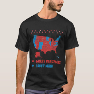 T-shirt Carte des élections 2024 Joyeux Noël Rouges électe