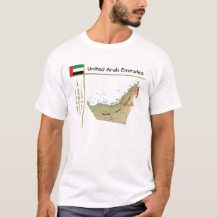 T-shirt Carte des Émirats Arabes Unis + Indicateur + Titre