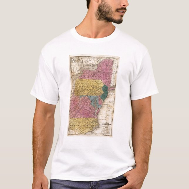 T-shirt Carte des états moyens (Devant)