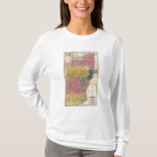 T-shirt Carte des états moyens (Devant)