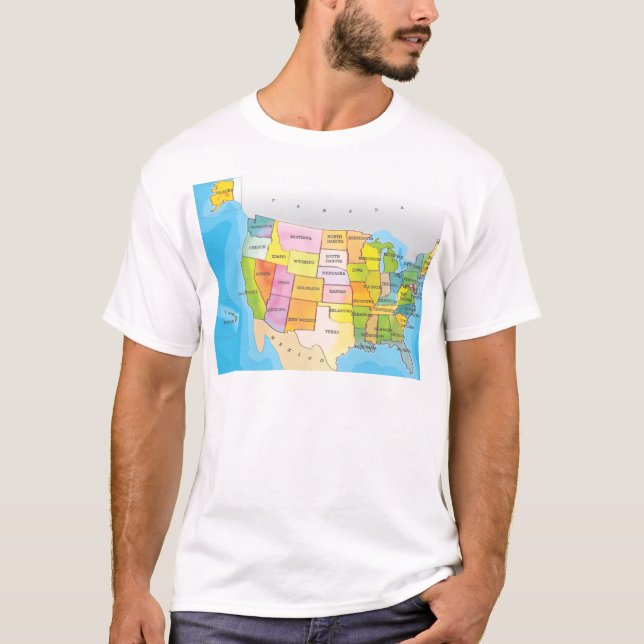 T-shirt Carte des États-Unis (Devant)