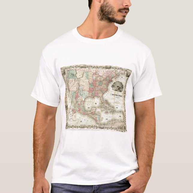 T-shirt Carte des Etats-Unis d'Amérique (Devant)